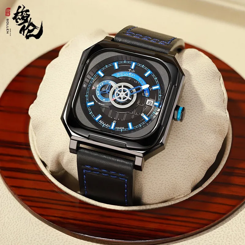 SOLEEN Fashion Creative Men Automatic Mechanical Watch Square Dial Design Waterproof Leather Strap Calendar Relogio Masculino
SOLEEN Fashion Creative Men Automatic Mechanical Watch Square Dial Design Waterproof Leather Strap Calendar Relogio Masculino