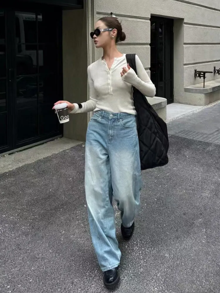 High Waist Extended Length Washed Spliced Curved Knife Jeans Women's Spring Autumn Loose Slim Straight Banana Pants
High Waist Extended Length Washed Spliced Curved Knife Jeans Women's Spring Autumn Loose Slim Straight Banana Pants