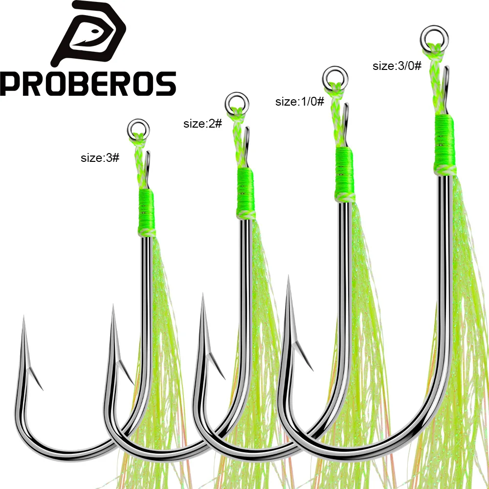 PROBEROS 5Pair/Bag High Carbon Steel Sharp Assist Double Fishing Hook Fishing Lure Slow Jigging Cast Barbed with Feather Hooks
PROBEROS 5Pair/Bag High Carbon Steel Sharp Assist Double Fishing Hook Fishing Lure Slow Jigging Cast Barbed with Feather Hooks