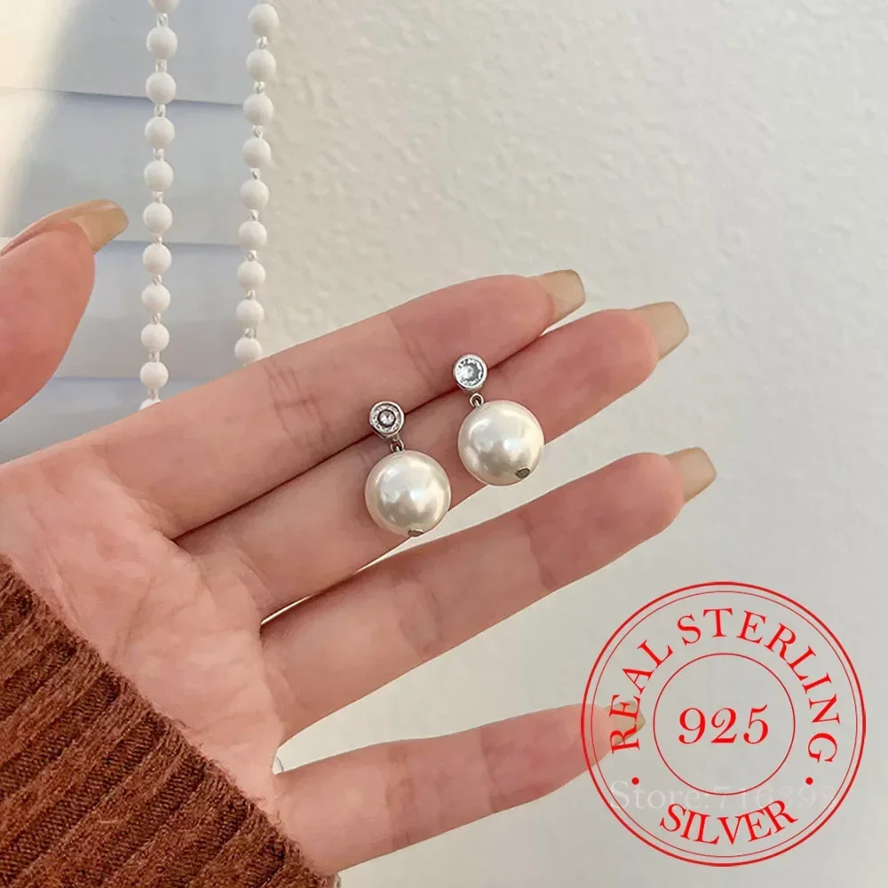 925 Sterling Silver Luxury Zircon Pearl Stud Earrings For Women 2023 Korean Wedding Party Jewelry Gift Female Pendientes
925 Sterling Silver Luxury Zircon Pearl Stud Earrings For Women 2023 Korean Wedding Party Jewelry Gift Female Pendientes