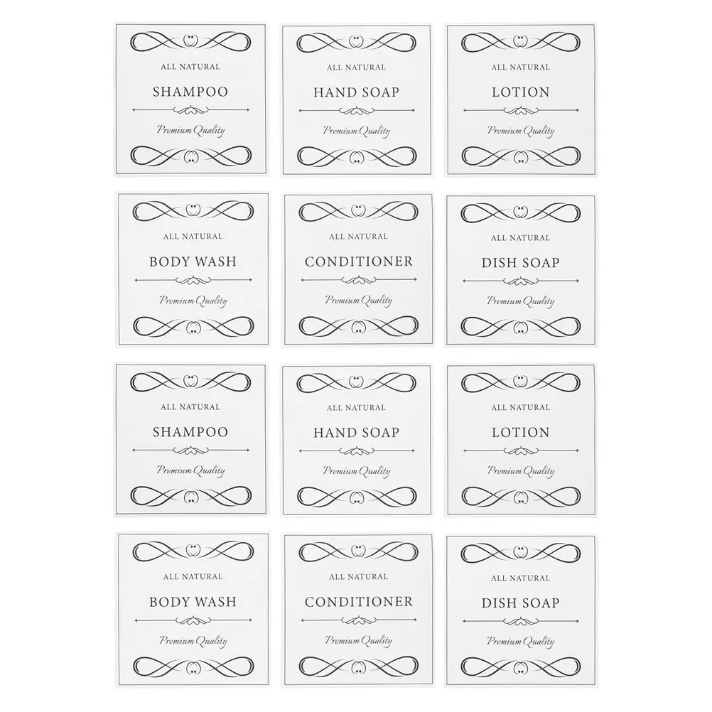12 Pcs Waterproof Sticker Shower Bottle Label Adhesive Labels Conditioner Shampoo for Bottles Pvc Self-adhesive Dispenser
12 Pcs Waterproof Sticker Shower Bottle Label Adhesive Labels Conditioner Shampoo for Bottles Pvc Self-adhesive Dispenser