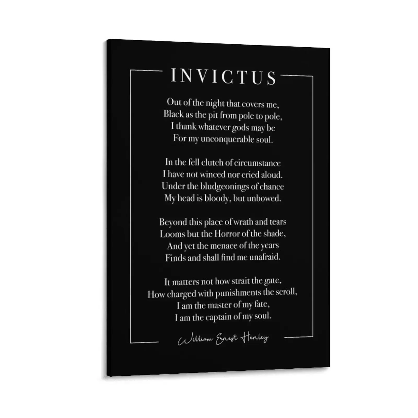 Invictus (white) Canvas Painting Decoration pictures room wall Decorative prints wall painting living room decoration
Invictus (white) Canvas Painting Decoration pictures room wall Decorative prints wall painting living room decoration