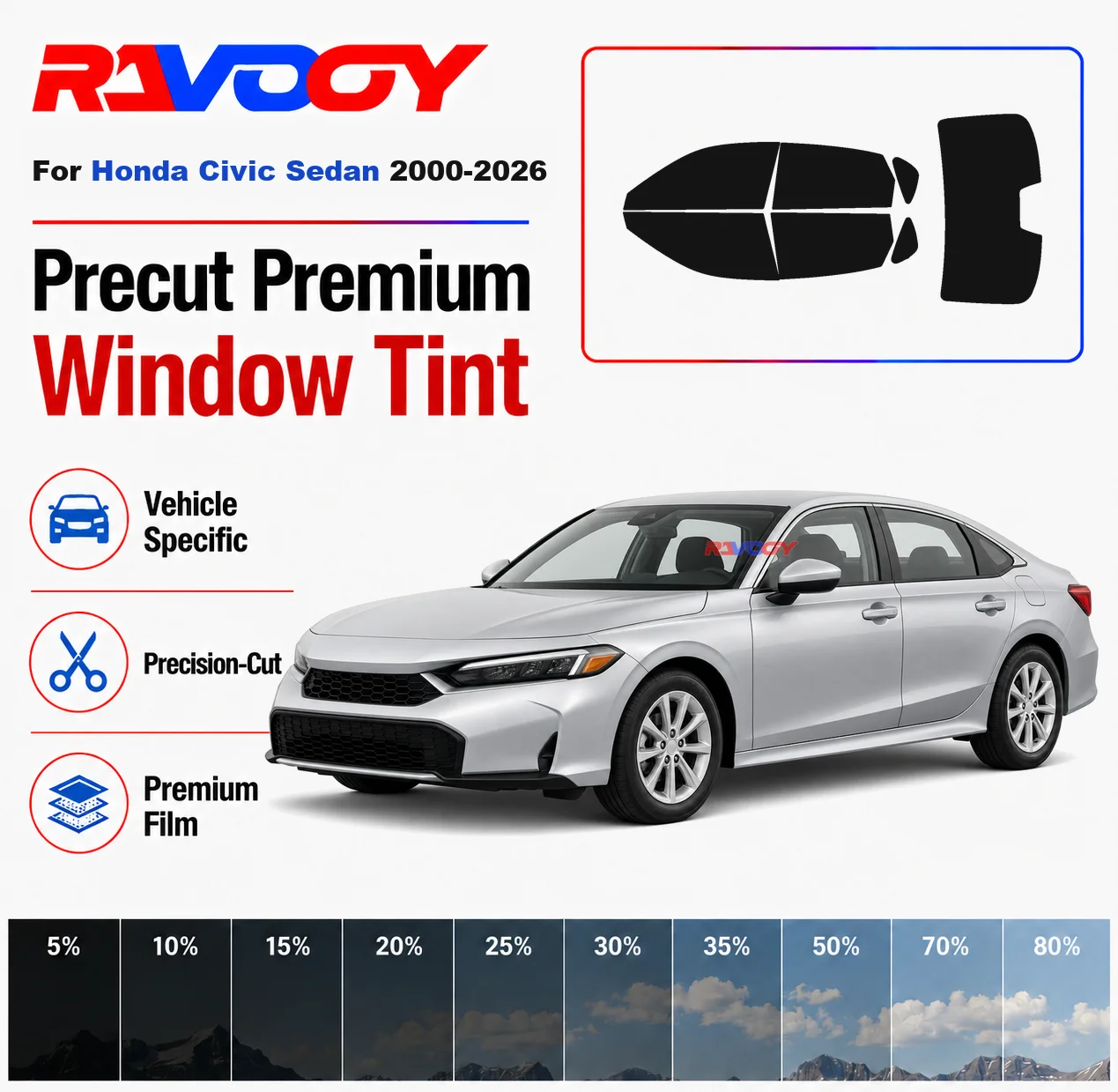 Premium Precut Window Tint Kit Front Rear Windows Rear Windshield For Honda Civic Sedan 2000-2026 Complete Set Nano Ceramic Film
Premium Precut Window Tint Kit Front Rear Windows Rear Windshield For Honda Civic Sedan 2000-2026 Complete Set Nano Ceramic Film