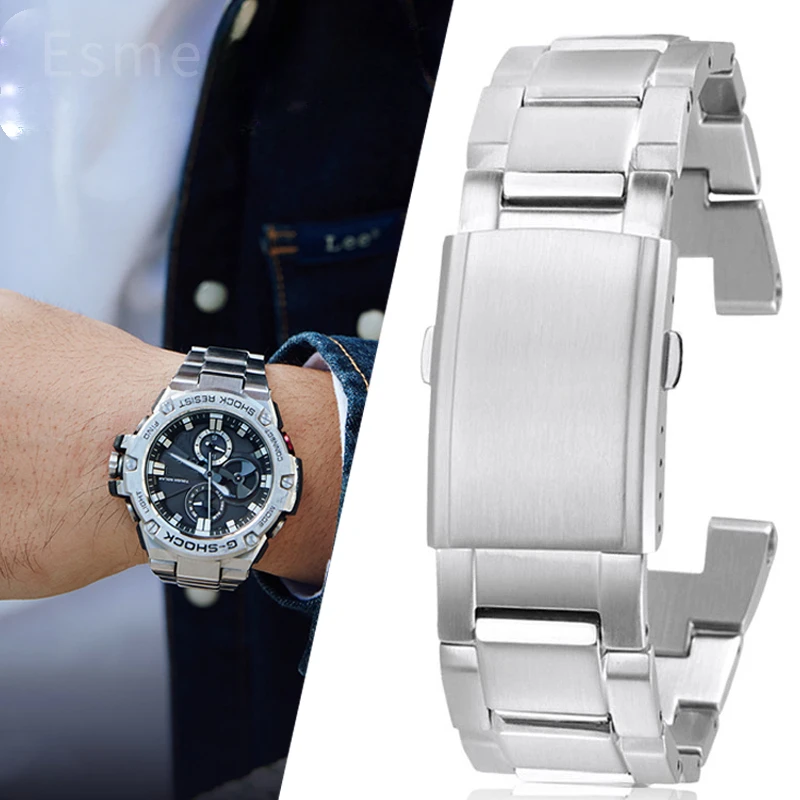 For Casio GST-B100 Concave Interface Steel Watch Strap for Men GST-W300/S310/400G/410 Watch Bracelet 26x14mm Steel Black
For Casio GST-B100 Concave Interface Steel Watch Strap for Men GST-W300/S310/400G/410 Watch Bracelet 26x14mm Steel Black