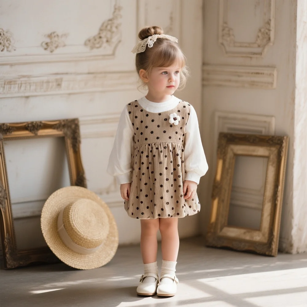 Baby Girl Dresses Spring/Fall Full-Print Polka Dot Long-Sleeve Girl Dress Adorable Floral Baby Dress Baby Girl Clothes
Baby Girl Dresses Spring/Fall Full-Print Polka Dot Long-Sleeve Girl Dress Adorable Floral Baby Dress Baby Girl Clothes