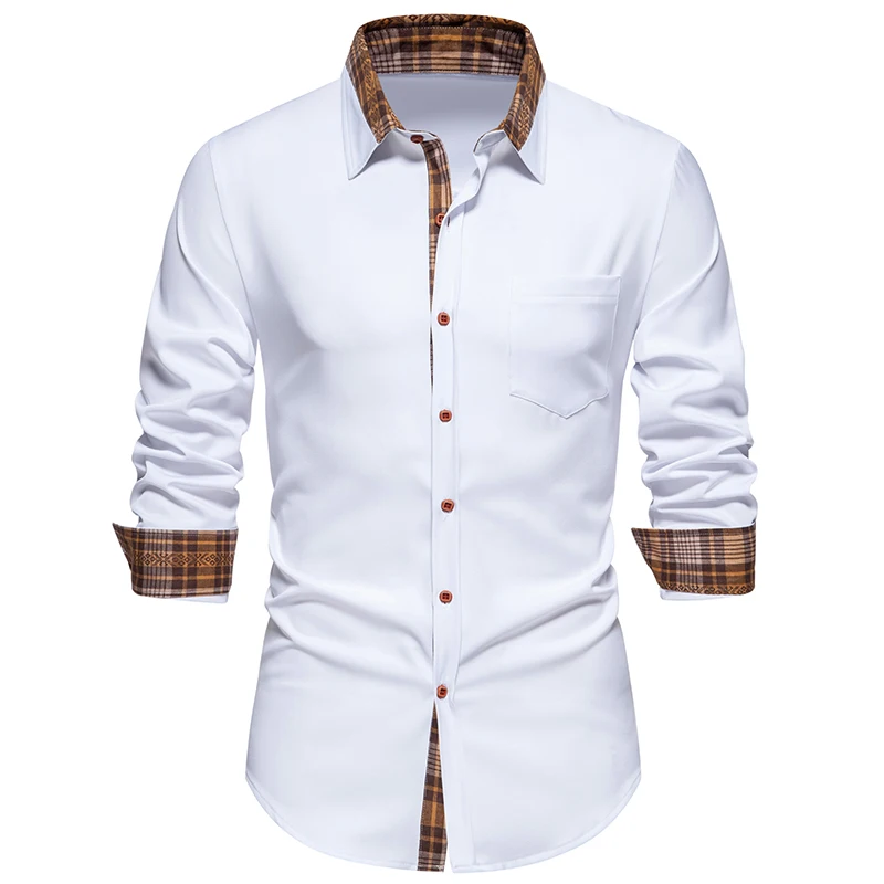 New Men's Plaid Color Block Dress Shirts Casual Long Sleeve Contrast Shirt Business Office Formal Shirt Male Wedding Daily
New Men's Plaid Color Block Dress Shirts Casual Long Sleeve Contrast Shirt Business Office Formal Shirt Male Wedding Daily
