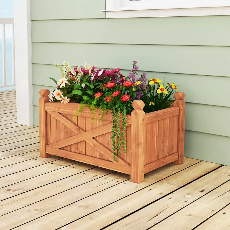 Wooden Raised Garden Bed Drainage Holes for Patio Garden-S
Wooden Raised Garden Bed Drainage Holes for Patio Garden-S