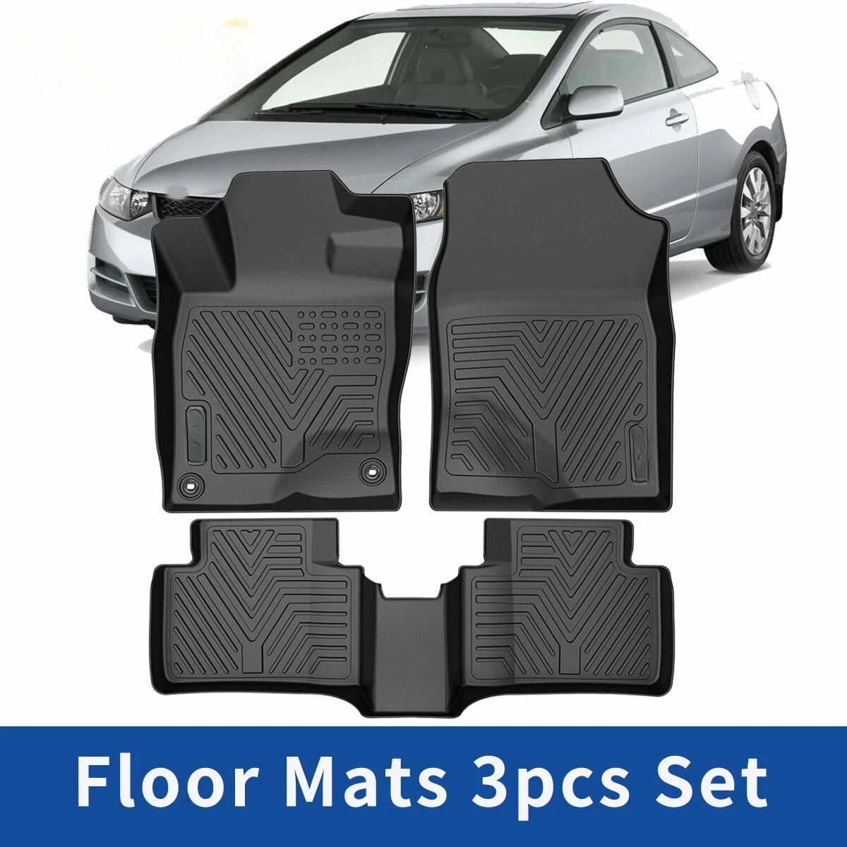 3Pcs Car Floor Mats for 2016 - 2021 Honda Civic All Weather Anti-Slip TPE Liners
3Pcs Car Floor Mats for 2016 - 2021 Honda Civic All Weather Anti-Slip TPE Liners