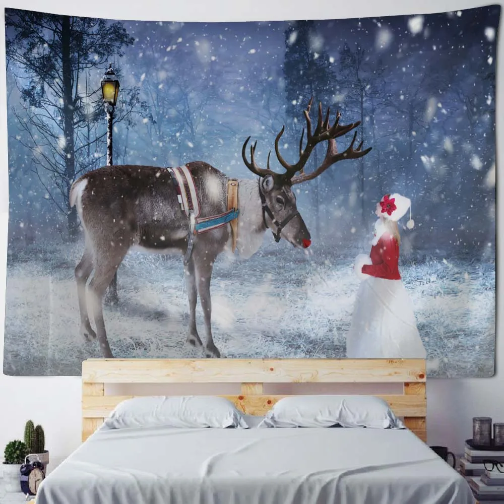 VIKAMA Christmas Reindeer Girl Print Tapestry Snowy Night Forest Decoration Tapestry Christmas Holiday Ambience Home Decoration
VIKAMA Christmas Reindeer Girl Print Tapestry Snowy Night Forest Decoration Tapestry Christmas Holiday Ambience Home Decoration