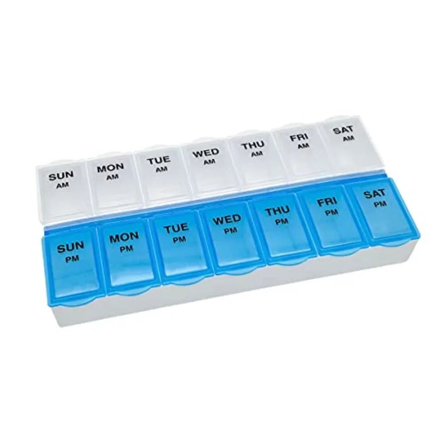 Care 7-Day AM/PM Pill Organizer, Medicat Planner wit Large Compartments Tablets, Blue and Clear Li
Care 7-Day AM/PM Pill Organizer, Medicat Planner wit Large Compartments Tablets, Blue and Clear Li