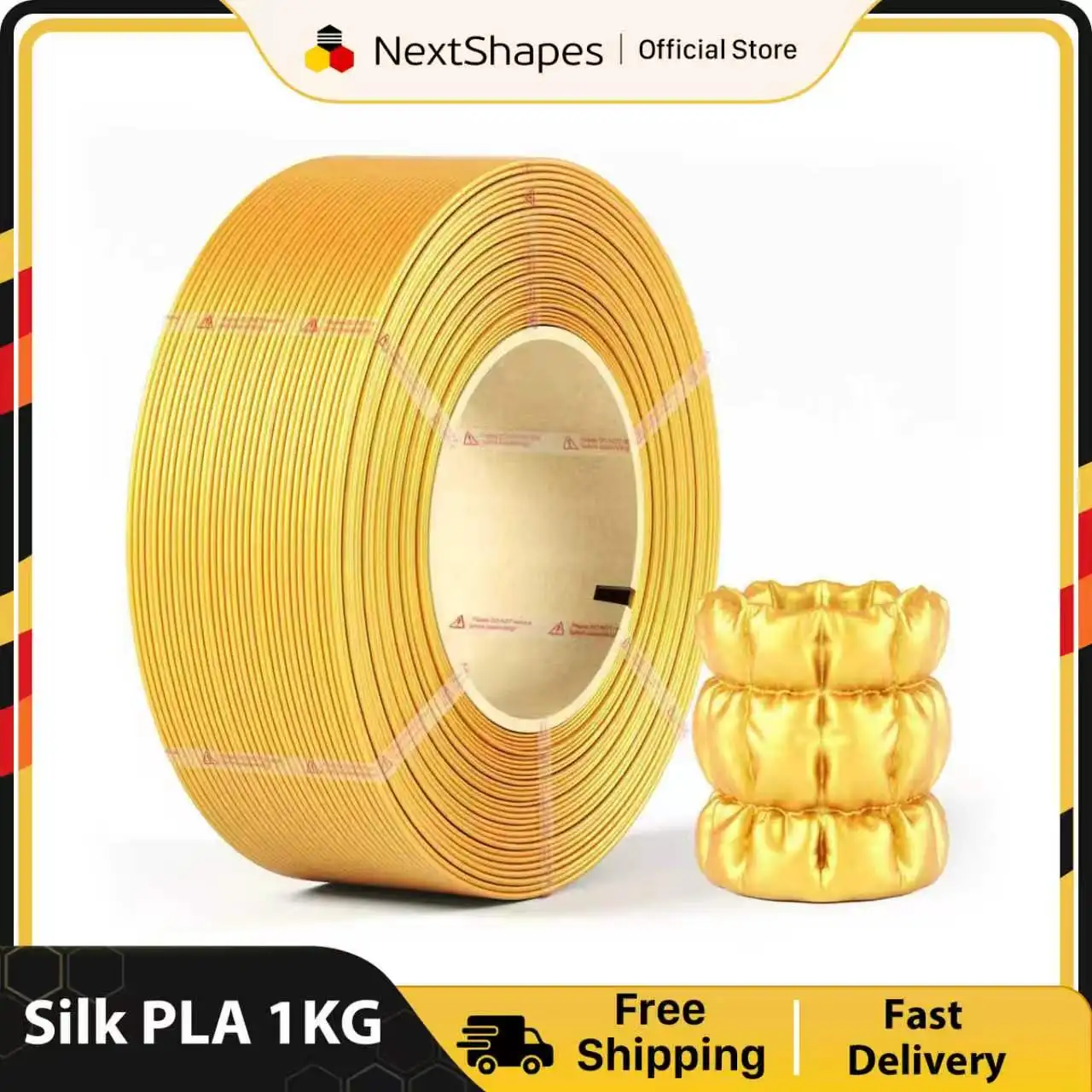 Silk PLA 3D Filament 1.75mm Diameter 1kg Roll (2.2 Pounds) Suitable For Most FDM 3D Printers
Silk PLA 3D Filament 1.75mm Diameter 1kg Roll (2.2 Pounds) Suitable For Most FDM 3D Printers