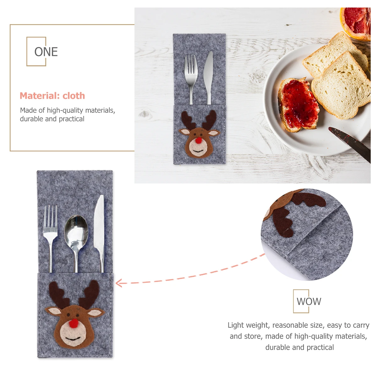 4pcs Elk Silverware Christmas Tableware Cover Holder Adorable Tableware Cover Christmas Decor Child Party Storage Rack
4pcs Elk Silverware Christmas Tableware Cover Holder Adorable Tableware Cover Christmas Decor Child Party Storage Rack