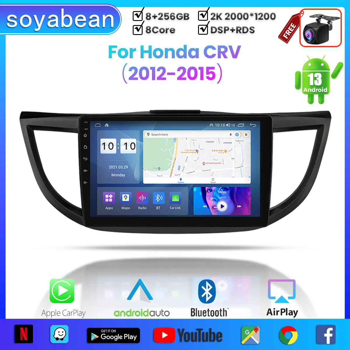 Android 13 Car Radio for Honda CRV 2012-2015,2K Multimedia Player with 4G Car Carplay & 2Din GPS Navigation.
Android 13 Car Radio for Honda CRV 2012-2015,2K Multimedia Player with 4G Car Carplay & 2Din GPS Navigation.