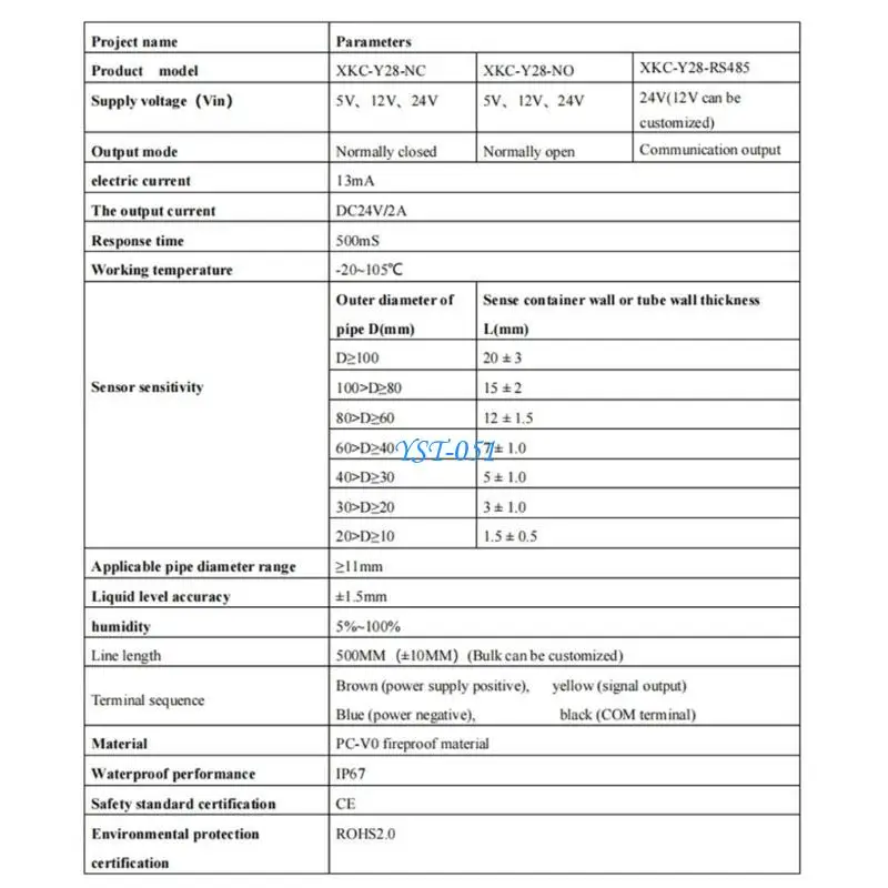 E15A Not Contact Liquid Even XKC-Y28-12V Even for Container Manage
E15A Not Contact Liquid Even XKC-Y28-12V Even for Container Manage