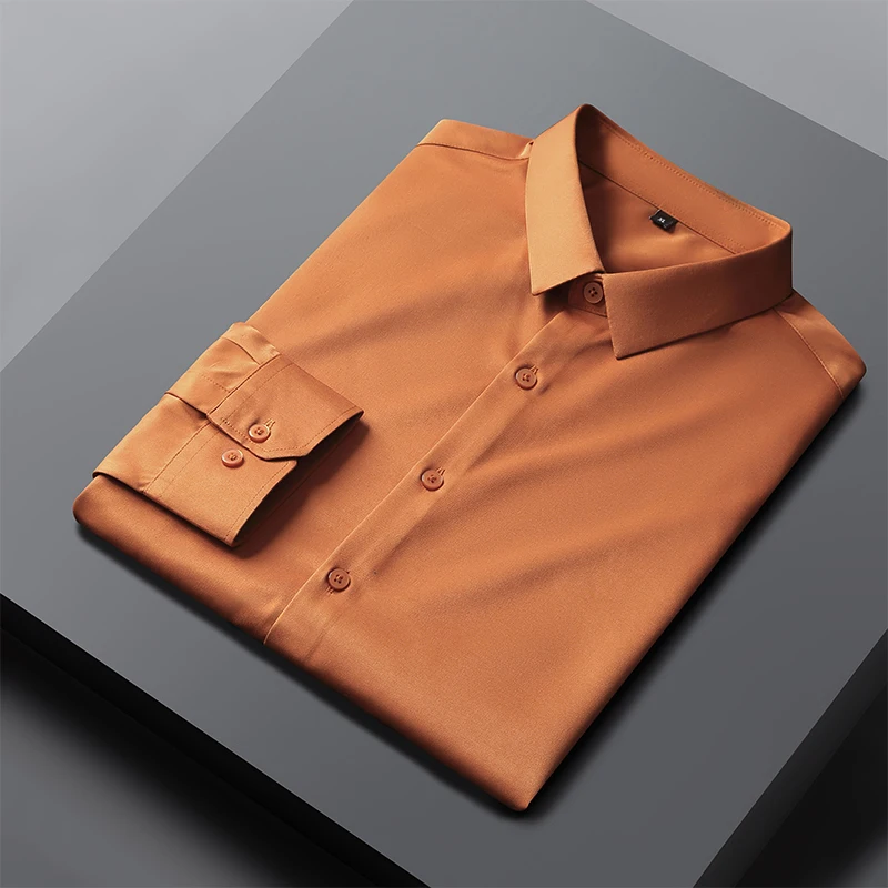New in shirt trends elastic long sleeve shirts for man slim fit formal plain shirt soft office tops solid color white clothes
New in shirt trends elastic long sleeve shirts for man slim fit formal plain shirt soft office tops solid color white clothes
