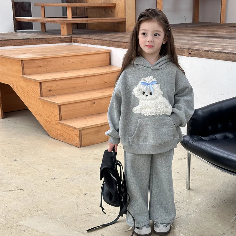 Baby Girl Gray Cartoon Hoodies Suits Children 2024 New Autumn Winter Fashion Hoodies Top Pants Two-piece Set Korean Sweet Style
Baby Girl Gray Cartoon Hoodies Suits Children 2024 New Autumn Winter Fashion Hoodies Top Pants Two-piece Set Korean Sweet Style