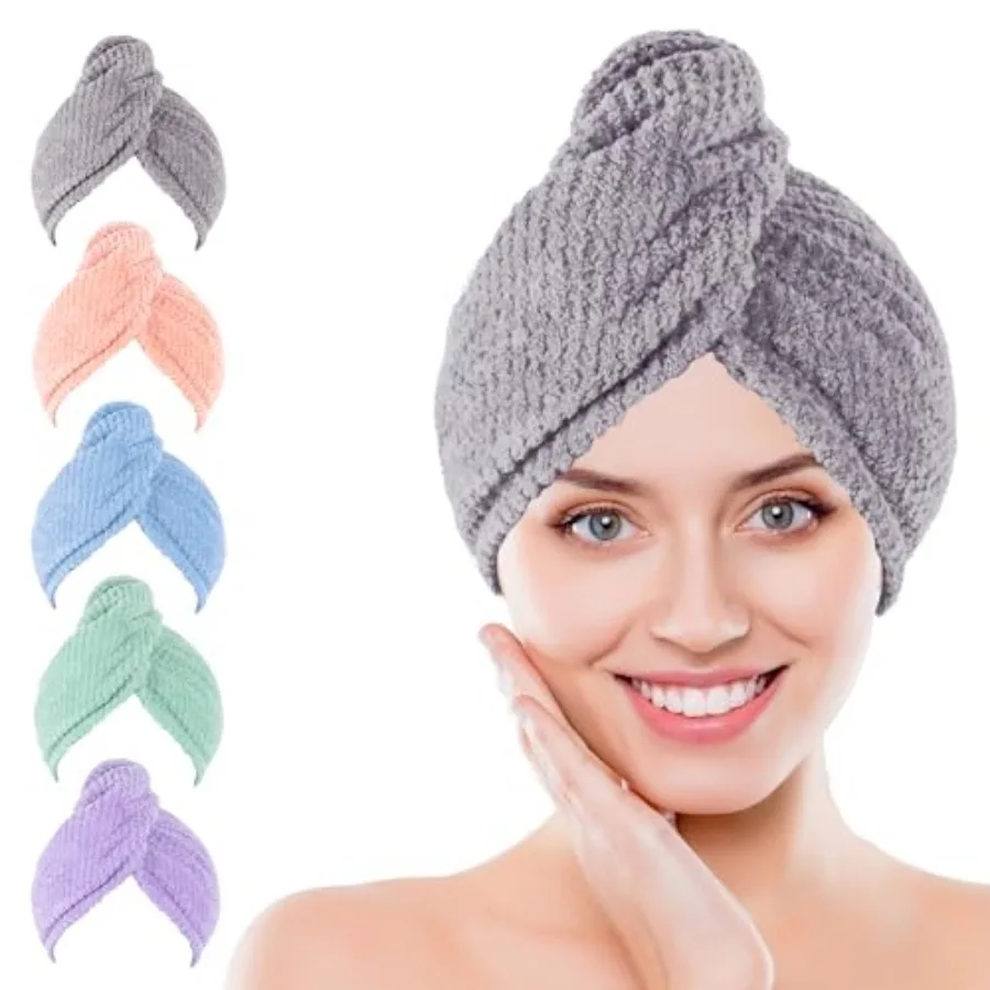Soft Microfiber Hair Drying Towel Wrap, 5 Pack Elastic Hair Turbans for Fast Drying, Ideal for Women, Curly Wet Hair
Soft Microfiber Hair Drying Towel Wrap, 5 Pack Elastic Hair Turbans for Fast Drying, Ideal for Women, Curly Wet Hair