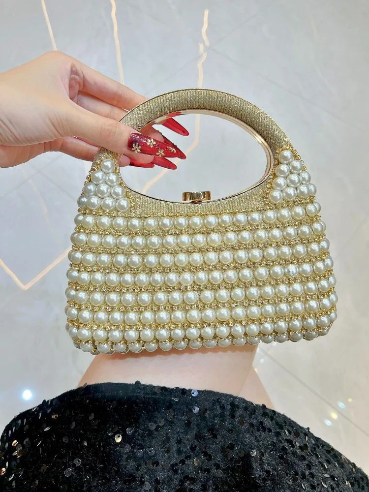 Luxurious Inlaid Pearl Evening Bag for Women New Fashion Party Wedding Purse Clutch Bridal Handbag Female Versatile Shoulder Bag
Luxurious Inlaid Pearl Evening Bag for Women New Fashion Party Wedding Purse Clutch Bridal Handbag Female Versatile Shoulder Bag