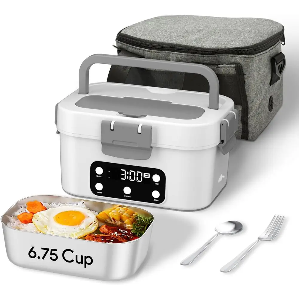 6.75 Cup Portable Electric Food Warmer, Rechargeable, 212°F, Ideal for Work, Travel, Outdoors (White)
6.75 Cup Portable Electric Food Warmer, Rechargeable, 212°F, Ideal for Work, Travel, Outdoors (White)