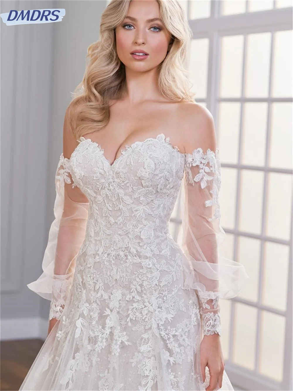 Solemn Off-Shoulder Bridal Dress 2024 Elegant Lace Wedding Dress Romantic A-Line Floor-length Dress Vestidos De Novia
Solemn Off-Shoulder Bridal Dress 2024 Elegant Lace Wedding Dress Romantic A-Line Floor-length Dress Vestidos De Novia
