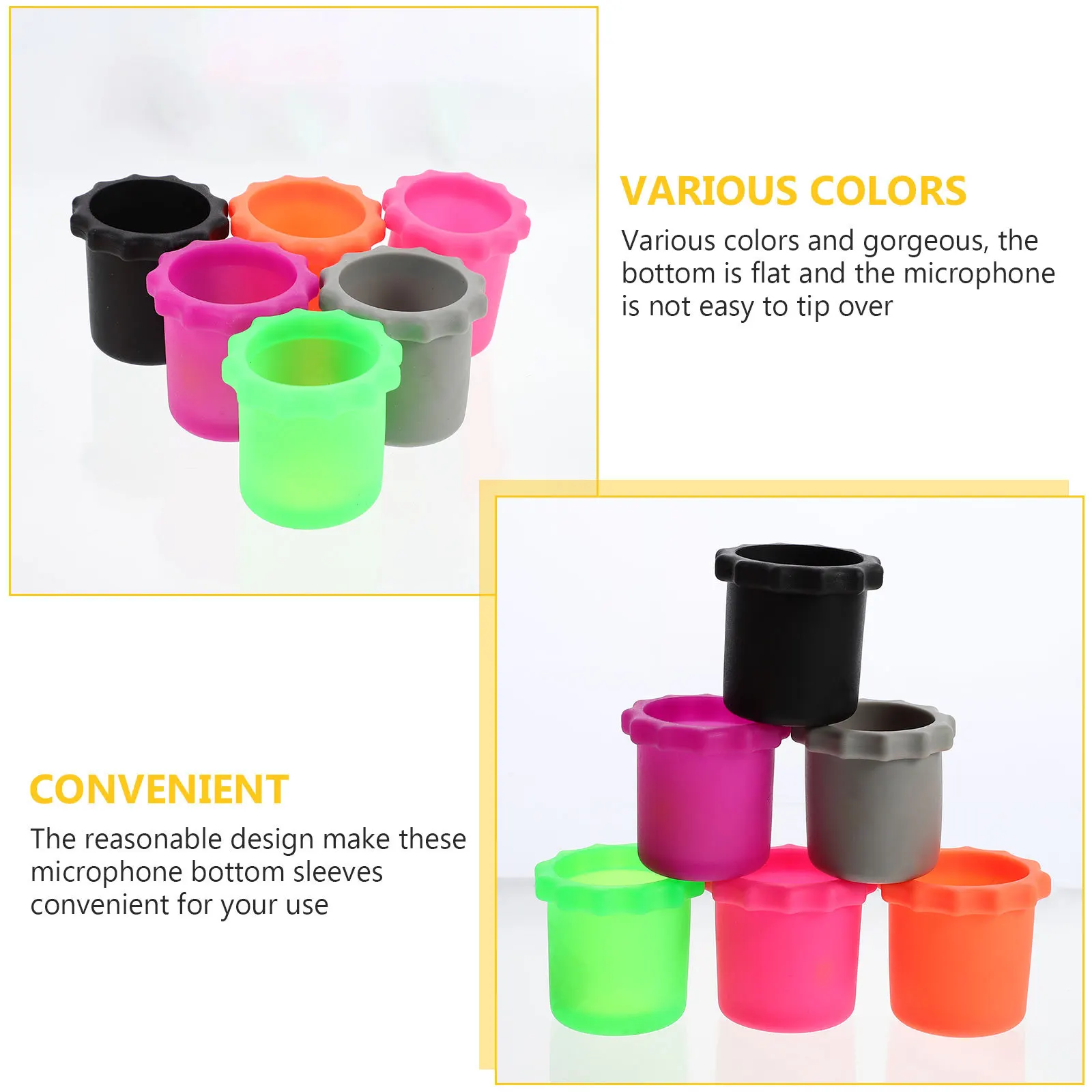 10Pcs High-Quality Silicone Microphone Bottom Sleeve Shockproof Bump Protection Handheld Mic Accessories Random Color
10Pcs High-Quality Silicone Microphone Bottom Sleeve Shockproof Bump Protection Handheld Mic Accessories Random Color