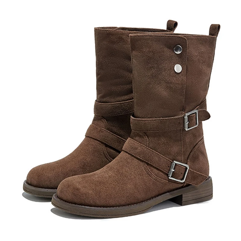 AIYUQI2025 New Women's Western Cowboy Boots Non-Slip Buckle Women Motorcycle Boots Large-Size Autumn/Winter Mid-Cut female Boots
AIYUQI2025 New Women's Western Cowboy Boots Non-Slip Buckle Women Motorcycle Boots Large-Size Autumn/Winter Mid-Cut female Boots