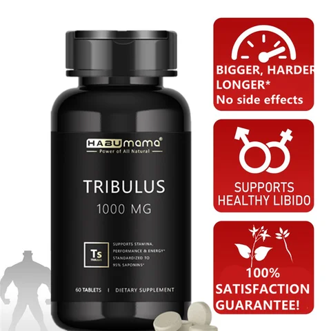 Tribulus Terrestris 1000mg Extract Powder 60 Tablets- Male Enhancing Supplement Stamina & Fast Acting Performance
