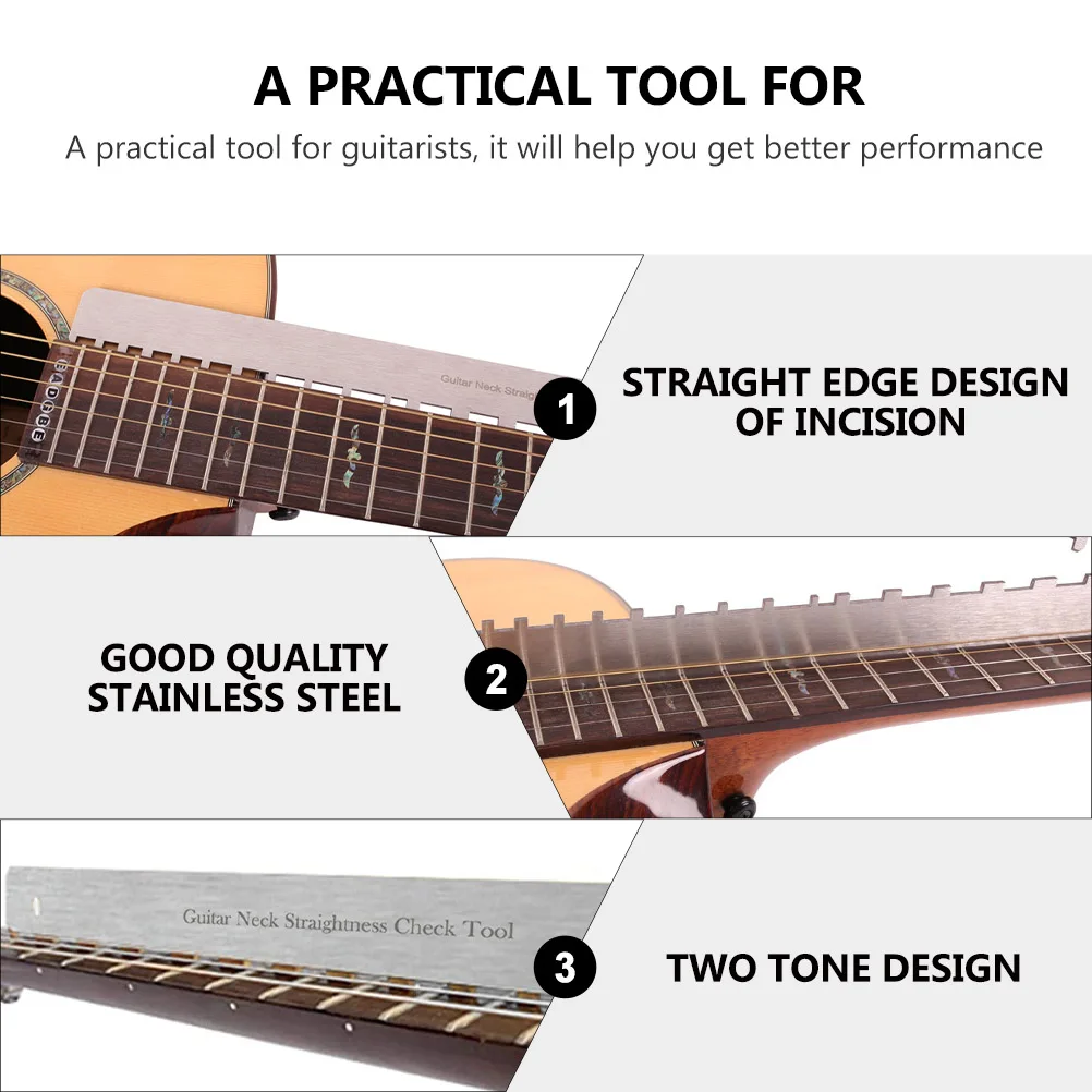 Guitar Neck Measurement Tool Straight Edge Ruler Repair Tools Leveling Stainless Steel Notched Relief Gauge String Action Gauge
Guitar Neck Measurement Tool Straight Edge Ruler Repair Tools Leveling Stainless Steel Notched Relief Gauge String Action Gauge