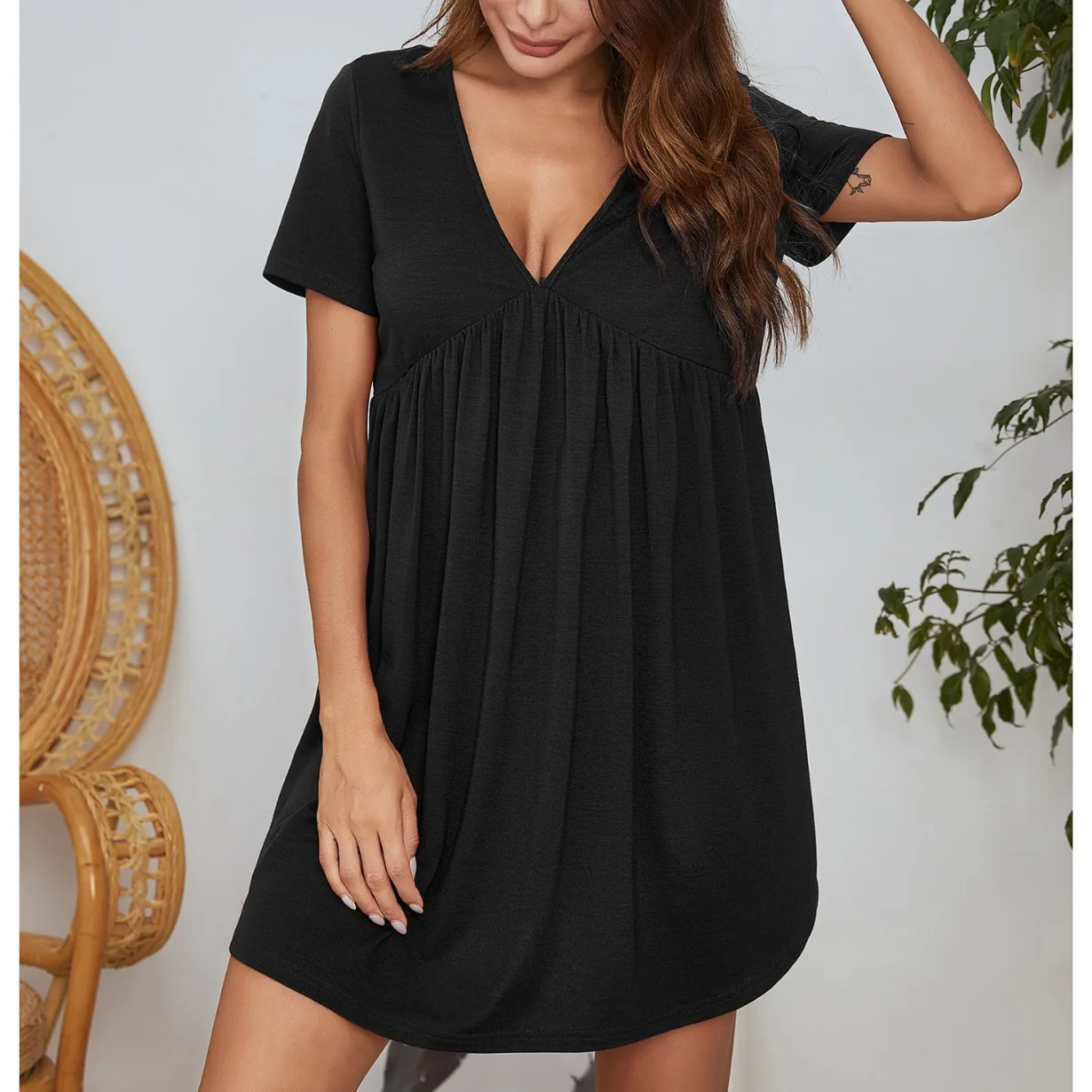 Summer Women's Nightdress Cotton Short Sleeve Loose Round Neck Pocket Home Clothes Long Skirt Pajamas Women
Summer Women's Nightdress Cotton Short Sleeve Loose Round Neck Pocket Home Clothes Long Skirt Pajamas Women