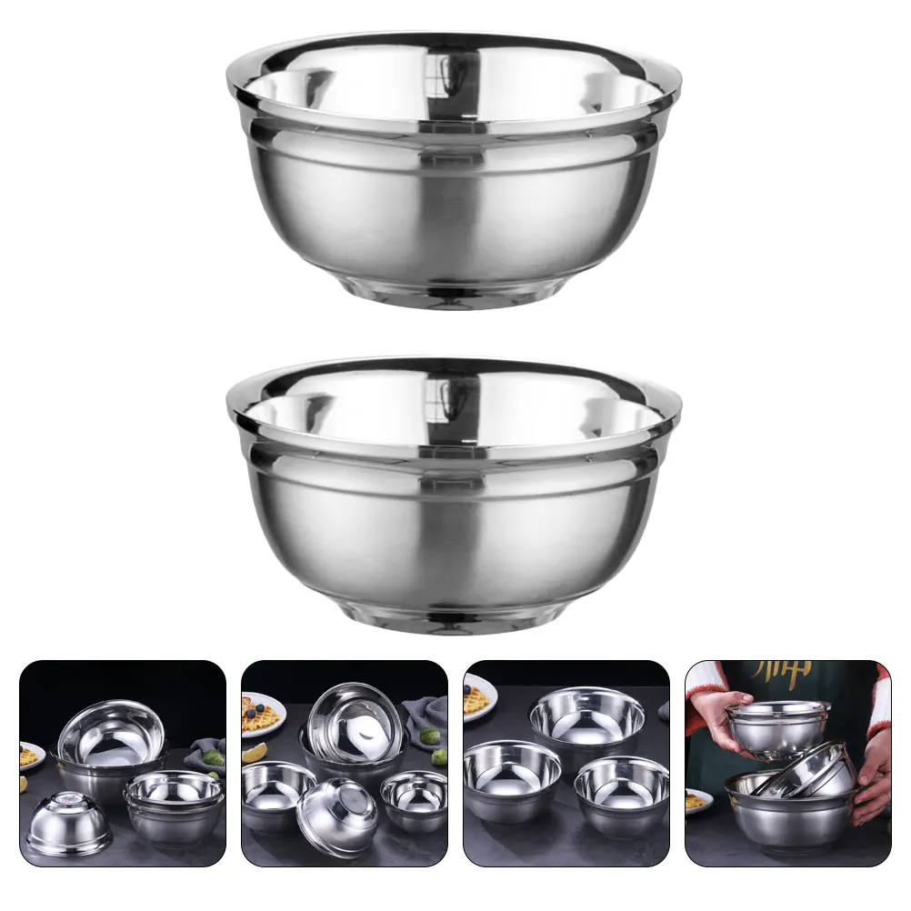 2Pcs Double Large Soup Bowls Insulated Stainless Steel Bowls Heat Resistant Large Soup Food Holders Kitchen Bar Utensils
2Pcs Double Large Soup Bowls Insulated Stainless Steel Bowls Heat Resistant Large Soup Food Holders Kitchen Bar Utensils