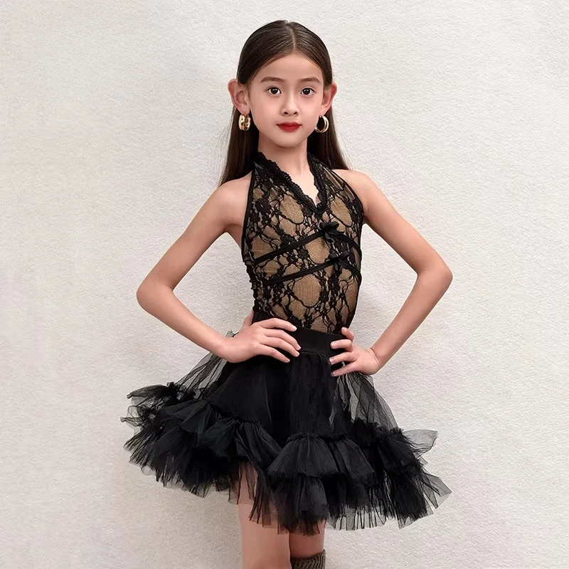 2026 Summer New Children's Performance Practice Black Latin Dance Dress for Girls' High End Sense
2026 Summer New Children's Performance Practice Black Latin Dance Dress for Girls' High End Sense