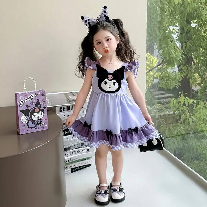 Sanrio Anime Kuromi Girls' Summer Lolita Princess Dress Children's Cartoon Cute Sweet Dress Fashion Soft Breathable Mesh Dress
Sanrio Anime Kuromi Girls' Summer Lolita Princess Dress Children's Cartoon Cute Sweet Dress Fashion Soft Breathable Mesh Dress