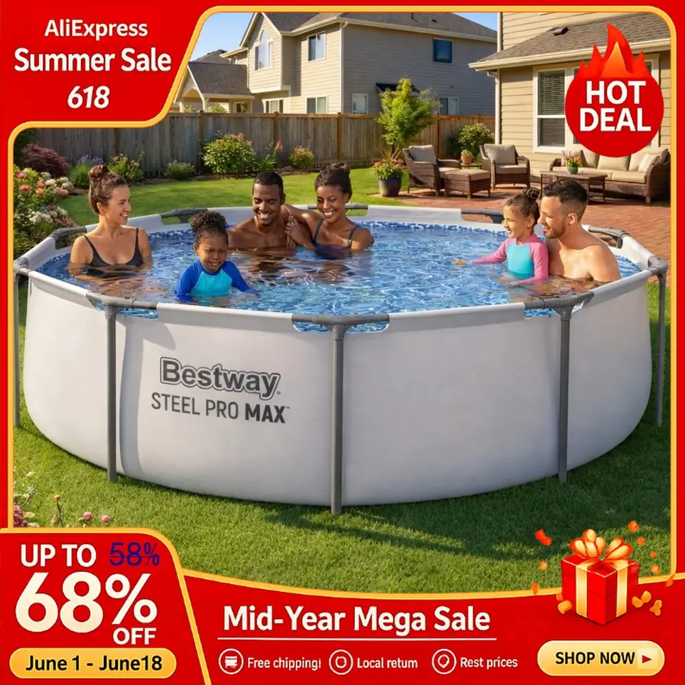 10 x 30 Above Ground Pool, Round Metal Frame Outdoor Swimming Pool Set with Filter Pump Type I Cartridge, G Custom
10 x 30 Above Ground Pool, Round Metal Frame Outdoor Swimming Pool Set with Filter Pump Type I Cartridge, G Custom