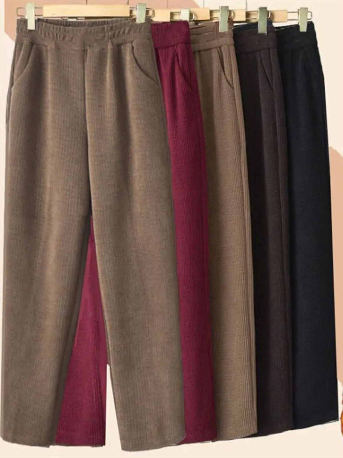 Вельветовые брюки Thiened Fce с высокой талией для мам среднего возраста, свободные брюки Харлан, осень-зима, повседневные брюки больших размеров
Вельветовые брюки Thiened Fce с высокой талией для мам среднего возраста, свободные брюки Харлан, осень-зима, повседневные брюки больших размеров