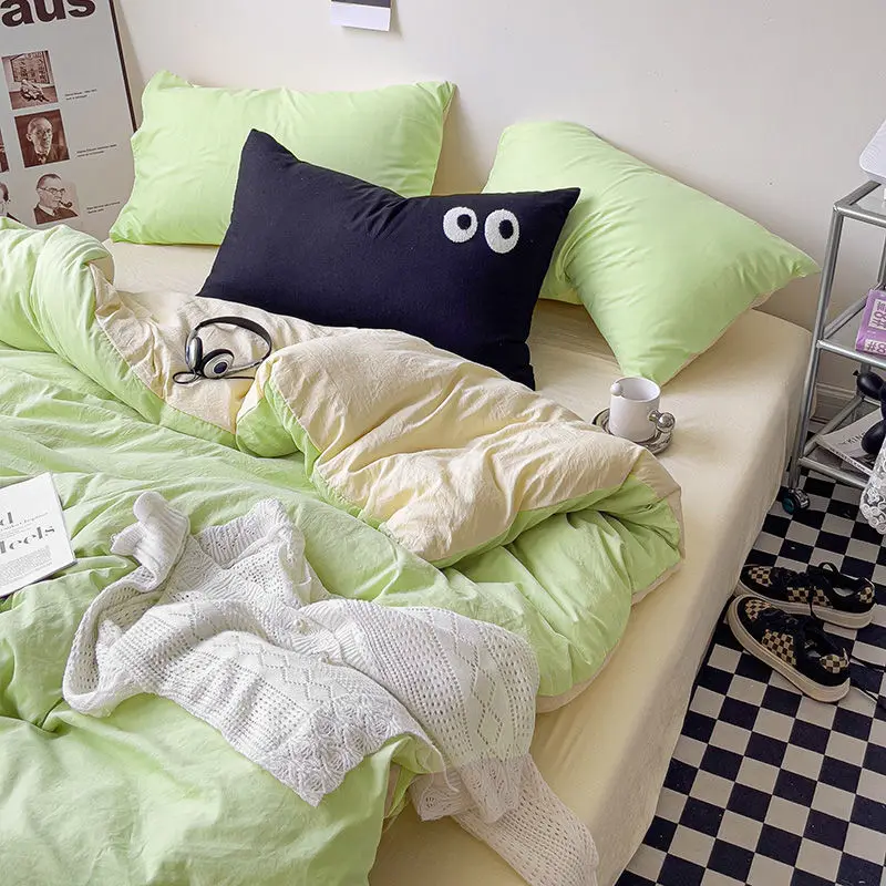 Nordic Green Pink Duvet Cover Set No Filling Soft Washed Cotton Ins Style Boys Girls Single Queen Size Bed Linen Pillowcases
Nordic Green Pink Duvet Cover Set No Filling Soft Washed Cotton Ins Style Boys Girls Single Queen Size Bed Linen Pillowcases