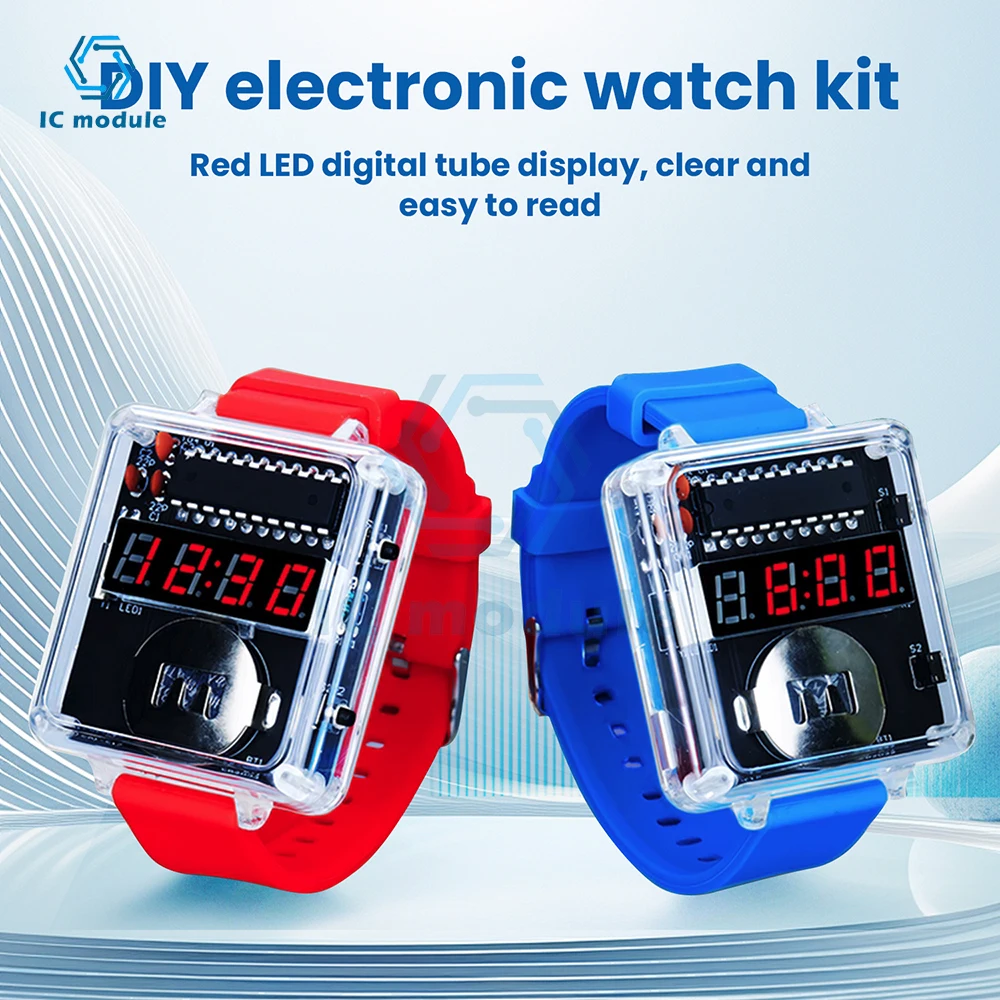 DIY Electronic Watch Kit LED Digital Tube Display Creative Soldering Project Transparent Case DIY Kit (Without Battery)
DIY Electronic Watch Kit LED Digital Tube Display Creative Soldering Project Transparent Case DIY Kit (Without Battery)
