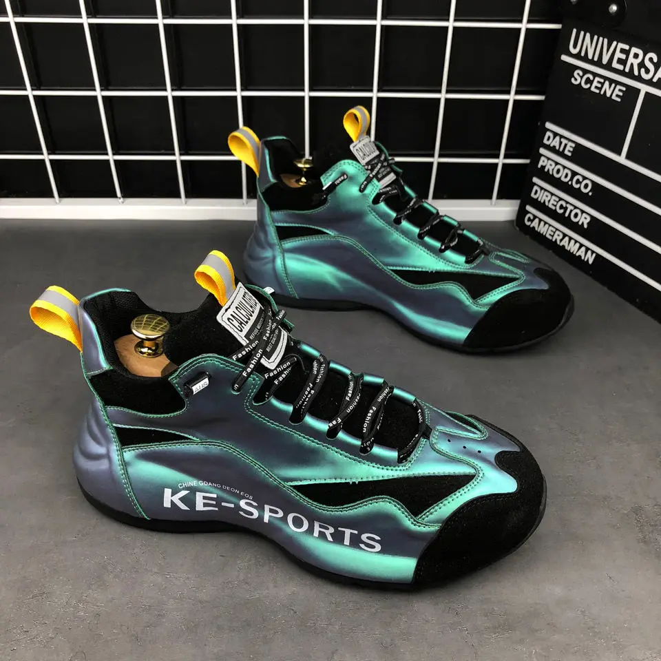 Men High Top Chunky Sneakers Fashion Casual Microfiber Leather Mesh Breathable Increased Internal Cover Bottom Platform Shoes
Men High Top Chunky Sneakers Fashion Casual Microfiber Leather Mesh Breathable Increased Internal Cover Bottom Platform Shoes