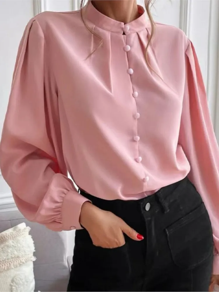 Elegant Solid Shirt Top Female Fashion White Long Sleeve Button Shirts Tops For Women Casual Office Womens Clothing Spring New
Elegant Solid Shirt Top Female Fashion White Long Sleeve Button Shirts Tops For Women Casual Office Womens Clothing Spring New