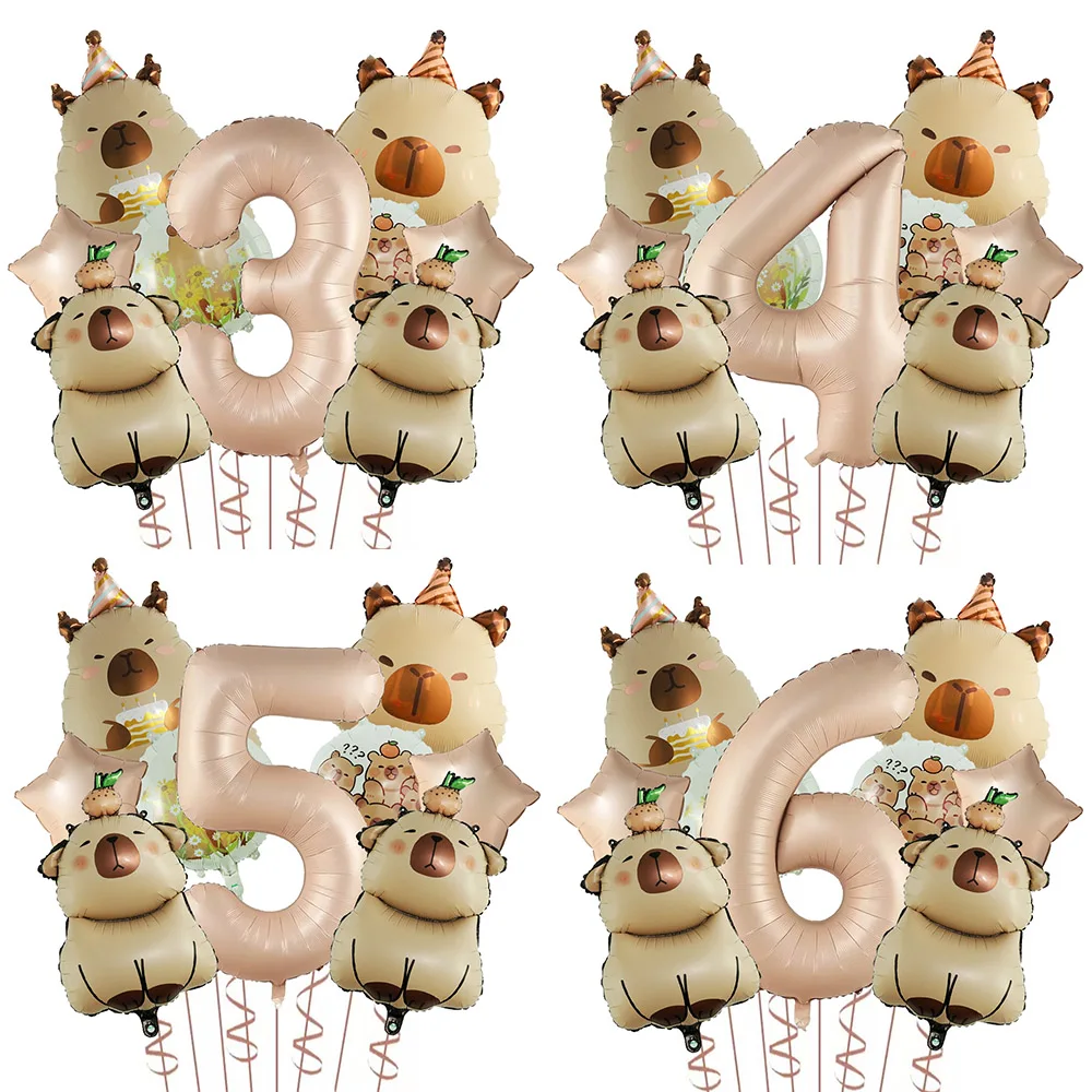 9pcs 40 Inch Caramel Chocolate Foil Number Capybara Theme Balloon Animal Birthday Party Set Baby Shower Globos
9pcs 40 Inch Caramel Chocolate Foil Number Capybara Theme Balloon Animal Birthday Party Set Baby Shower Globos