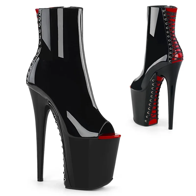 Ins style 17cm extreme high heel platform boots lace up Sexy Pole Dance ankle boots side zipper 46
Ins style 17cm extreme high heel platform boots lace up Sexy Pole Dance ankle boots side zipper 46