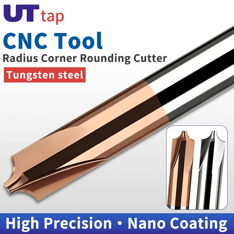 UT TAP Radius Corner Rounding Cutter Carbide End Mill CNC Tool R0.2R0.5R1R3 R4R5R6R7 Chamfering Outside Radii Quarter Circle Bit
UT TAP Radius Corner Rounding Cutter Carbide End Mill CNC Tool R0.2R0.5R1R3 R4R5R6R7 Chamfering Outside Radii Quarter Circle Bit