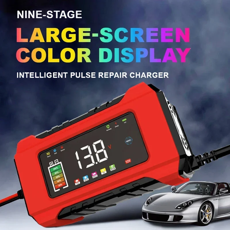 Fully Automatic Car Battery Charger 12V 6A Smart Pulse Repair Color Screen for AGM GEL WET Lead Acid Charger LCD Display
Fully Automatic Car Battery Charger 12V 6A Smart Pulse Repair Color Screen for AGM GEL WET Lead Acid Charger LCD Display