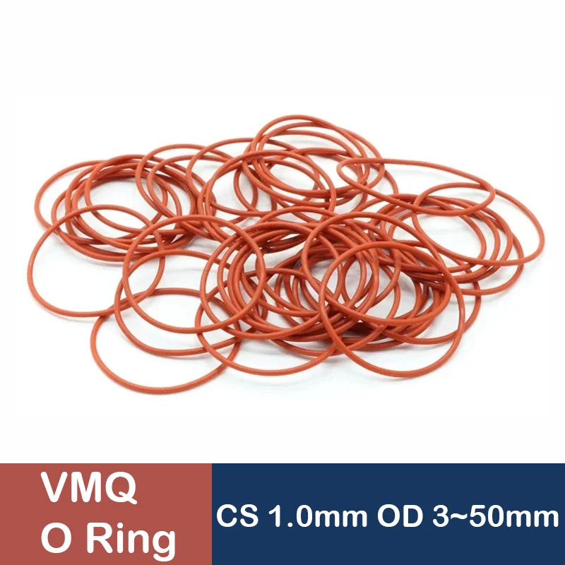 50Pcs VMQ Red Silicone O Ring Gasket Thickness CS 1mm OD 3 ~ 50mm FoodGrade Waterproof Washer O ring Rubber Round Shape Seal
50Pcs VMQ Red Silicone O Ring Gasket Thickness CS 1mm OD 3 ~ 50mm FoodGrade Waterproof Washer O ring Rubber Round Shape Seal