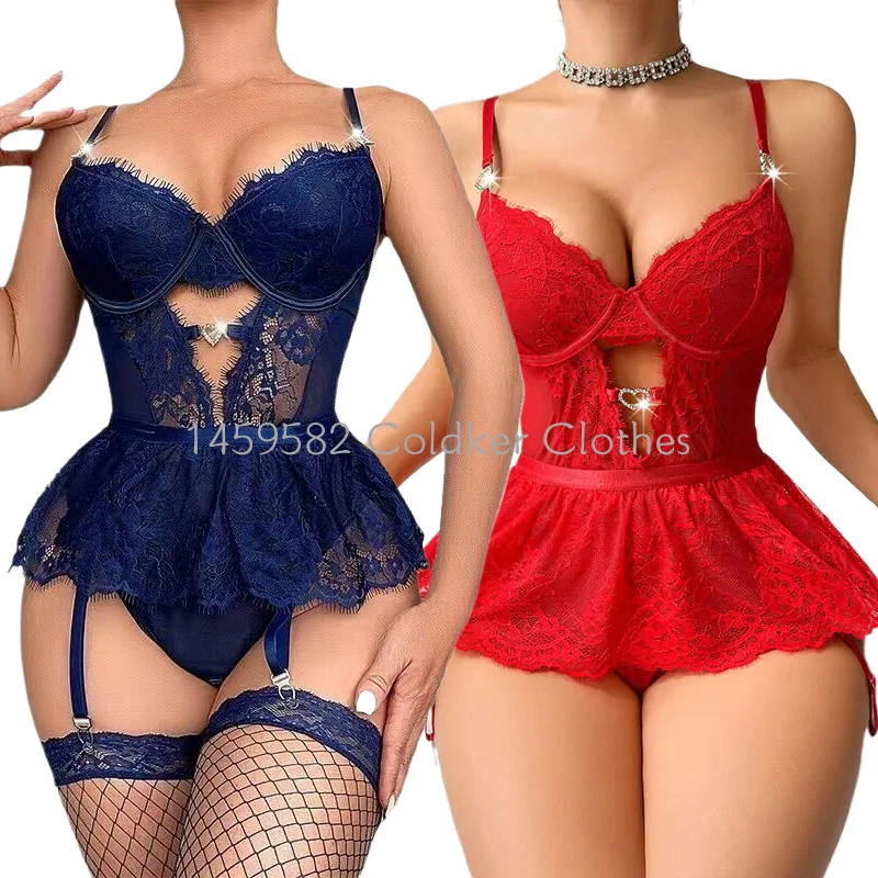 Underwire Bra Lingerie Women's Mesh Steel Ring Bra Lace Garter Belt Thong Sexy Set Erotic Underwear Suits
Underwire Bra Lingerie Women's Mesh Steel Ring Bra Lace Garter Belt Thong Sexy Set Erotic Underwear Suits