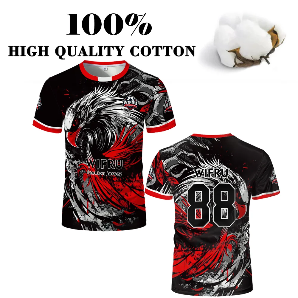 WIFRU Fashion Breathable Football Jersey HD Animal Graphic Print 100% Cotton Men And Women Short Sleeve Y2K Youth Streetwear Top
WIFRU Fashion Breathable Football Jersey HD Animal Graphic Print 100% Cotton Men And Women Short Sleeve Y2K Youth Streetwear Top