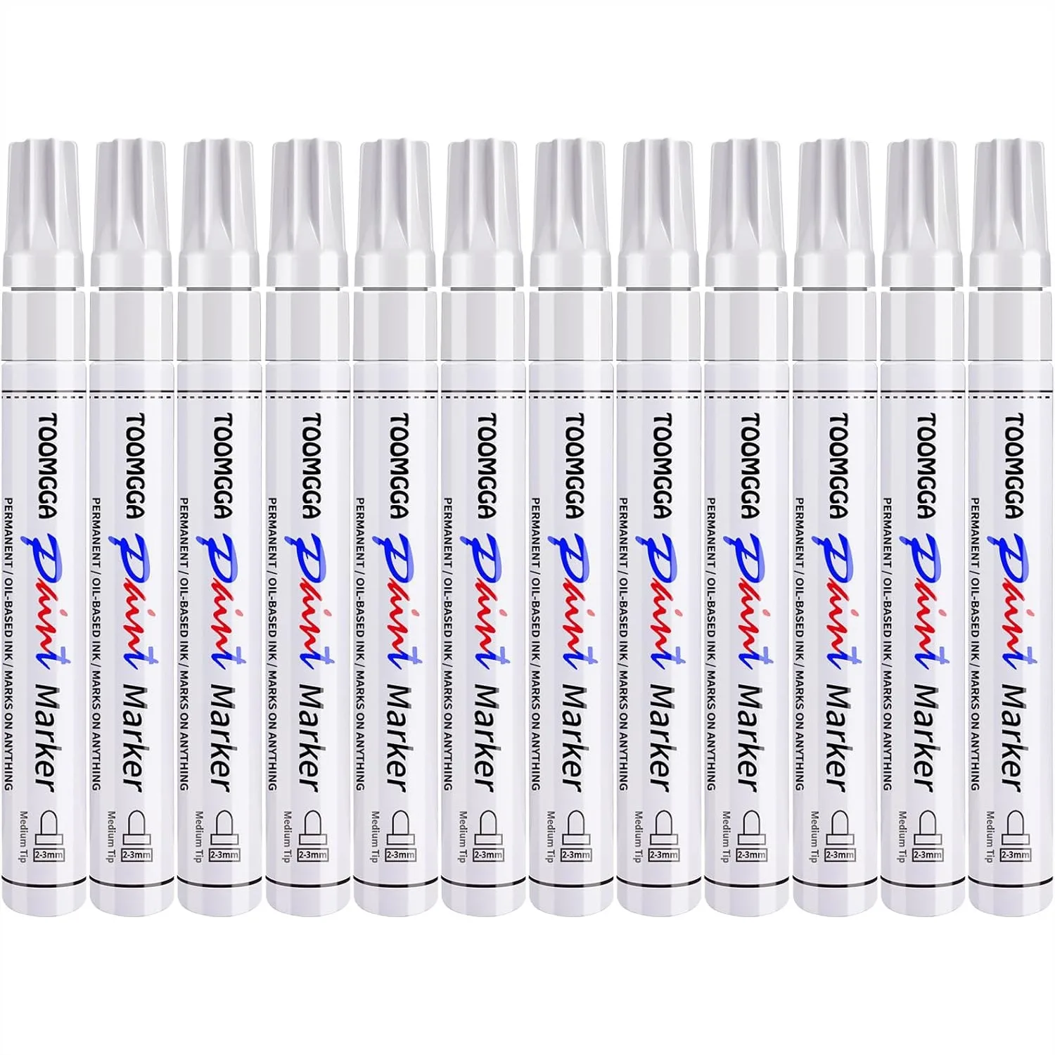 White Paint Pens for Rock Painting, Oil Based Markers 12 Pack Medium Tip Quick Dry for Metal, Wood, Canvas
White Paint Pens for Rock Painting, Oil Based Markers 12 Pack Medium Tip Quick Dry for Metal, Wood, Canvas