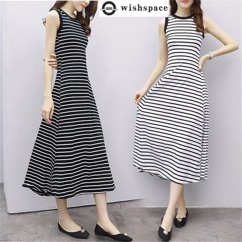 Korean Style Slim Striped Dress for Women's Spring and Summer Retro Simple Sleeveless Vest Skirt A-line Long Skirt
Korean Style Slim Striped Dress for Women's Spring and Summer Retro Simple Sleeveless Vest Skirt A-line Long Skirt