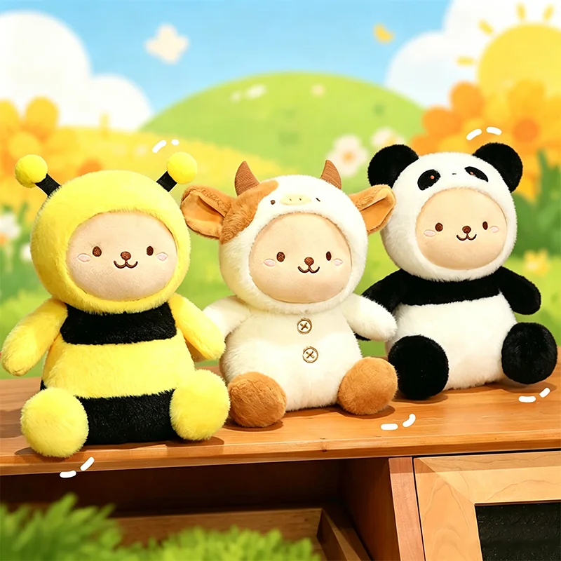 3 Models Cute Creative Cosplay Cartoon Anime Bear Change Bee Panda Cattle Plush Toys Soft Animal Plushies Girl Kid Birthday Gift
3 Models Cute Creative Cosplay Cartoon Anime Bear Change Bee Panda Cattle Plush Toys Soft Animal Plushies Girl Kid Birthday Gift