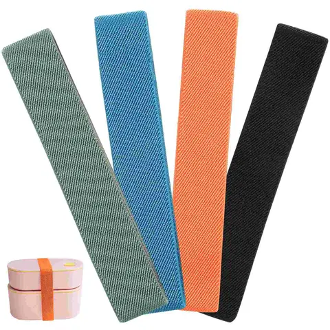 4pcs Lunch Boxes Bento Strap Travel Fixing Picnic Lunchbox Elastic Japanese-style 1500X250X050CM Camping Band Outdoor