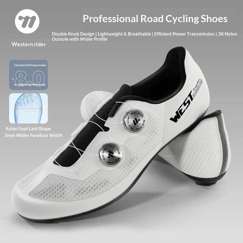 WEST BIKING Road Clipless Cycling Shoes Breathable Jacquard Mesh Dual Knob Buckle Comfortable Road Bicycle Cycling Sneaker Gift
WEST BIKING Road Clipless Cycling Shoes Breathable Jacquard Mesh Dual Knob Buckle Comfortable Road Bicycle Cycling Sneaker Gift
